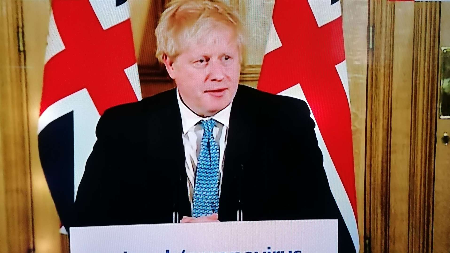 Boris Johnson speaking at Downing Street