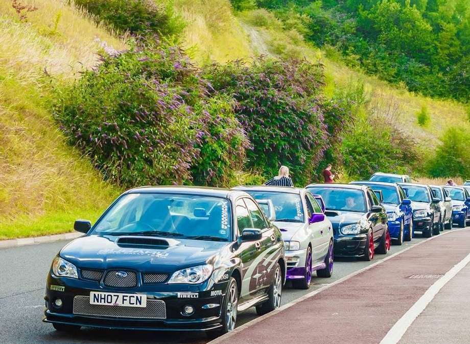 Oakley Orange was given a special escort to his prom by members of the Kent Imprezas group