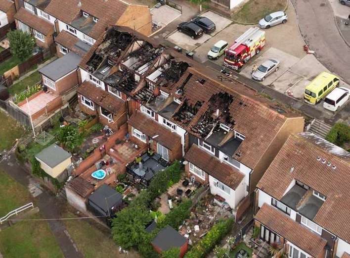 The devastation left behind by the fire in August 2023. Picture: SkyShark Media Aerial Imagery