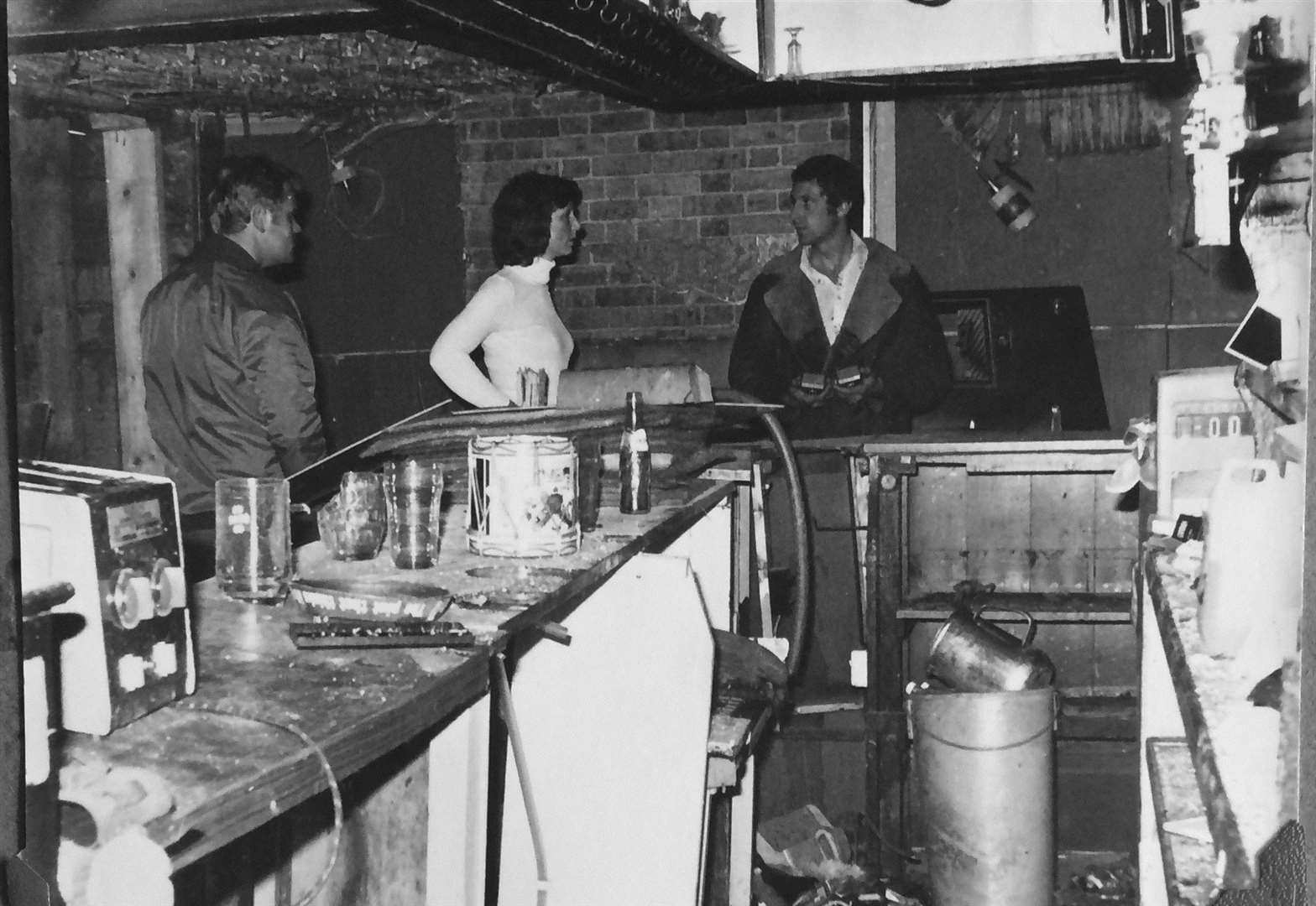 The aftermath of the IRA bombing of the Hare and Hounds pub in Maidstone