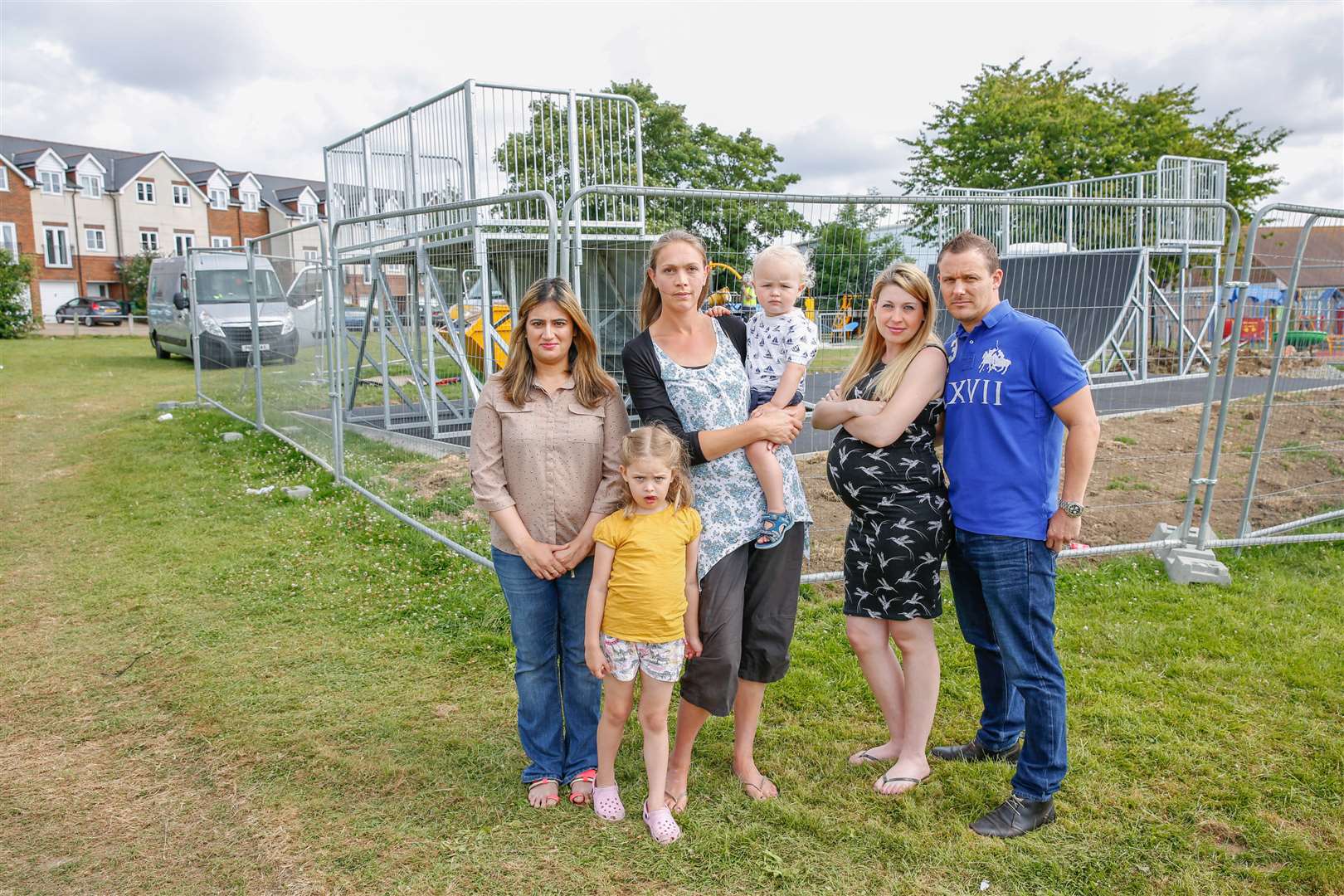 Shabana Balouch, Jane Cook with children Emily and Charlie and Katrina and Ashley Steers