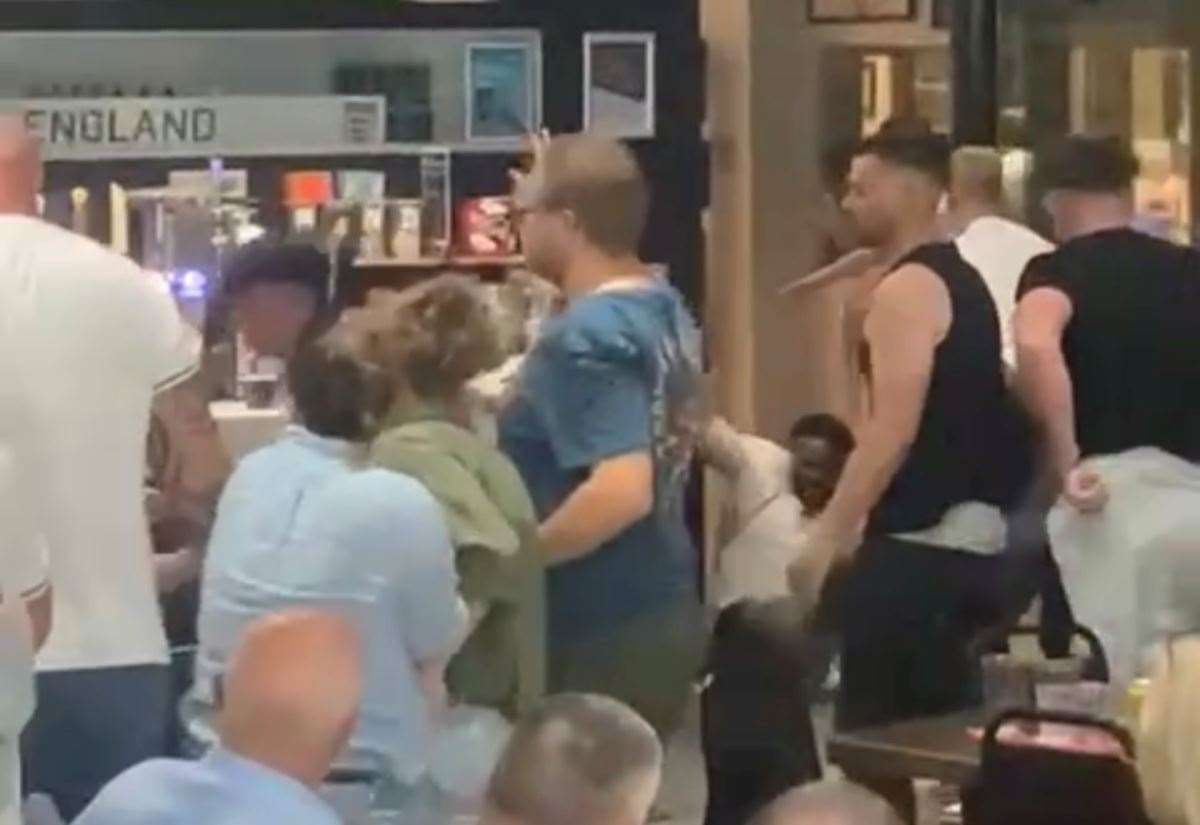 Huge brawl erupts at bar after England lose Euros final