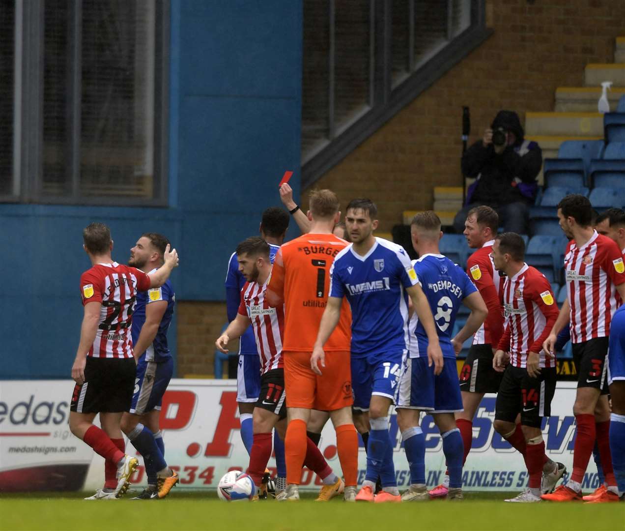 Alex MacDonald is sent off in the home game against Sunderland Picture: Barry Goodwin