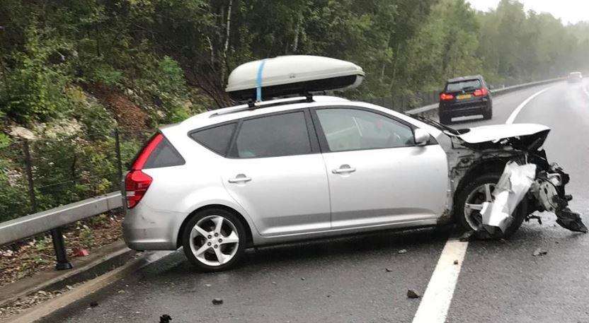 The Hayward-Salvadori family's car spun off the road and crashed on the M20 near Maidstone (3840510)