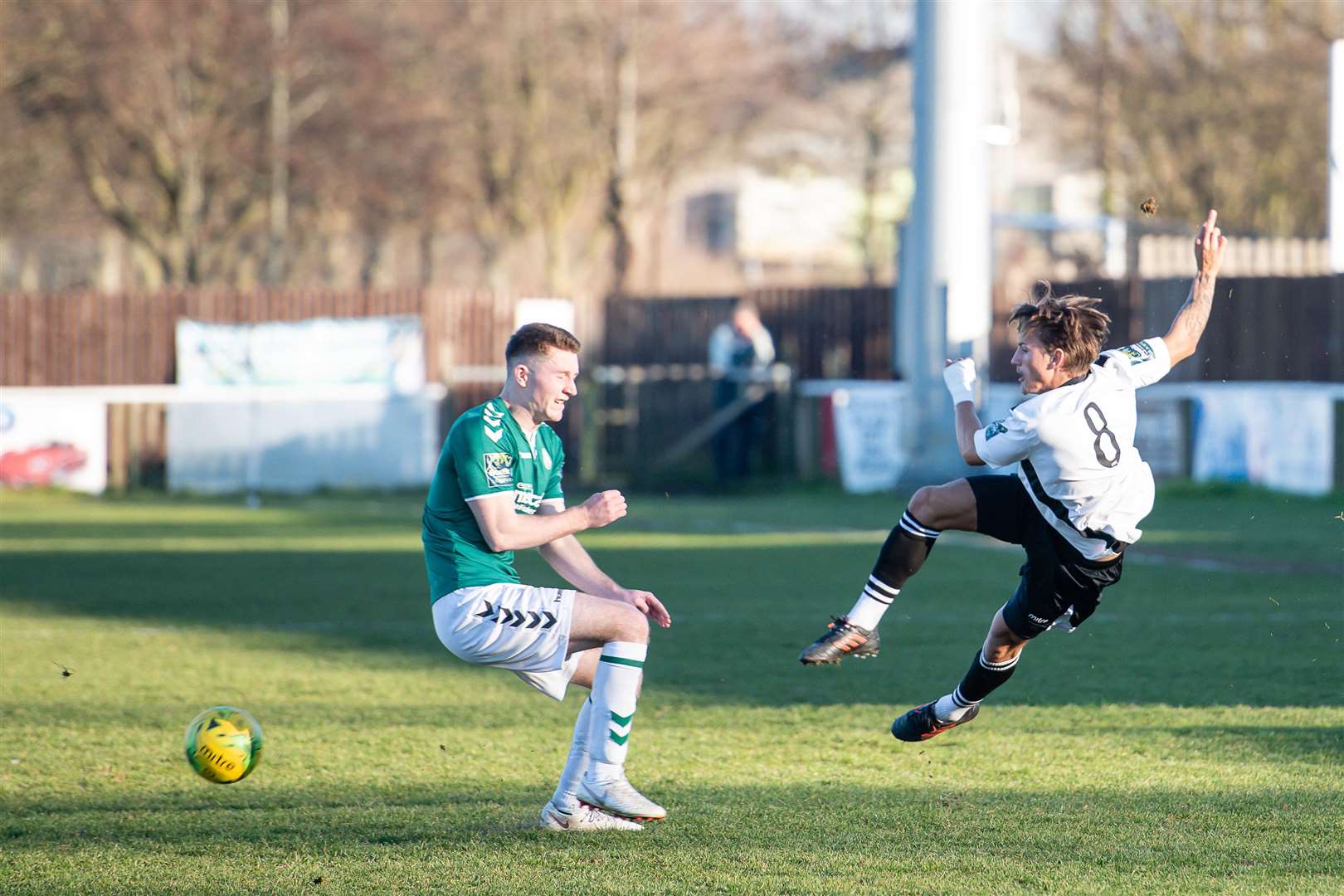 Gillingham's on-loan midfielder Ben Chapman in action for Faversham Picture: Alan Langley