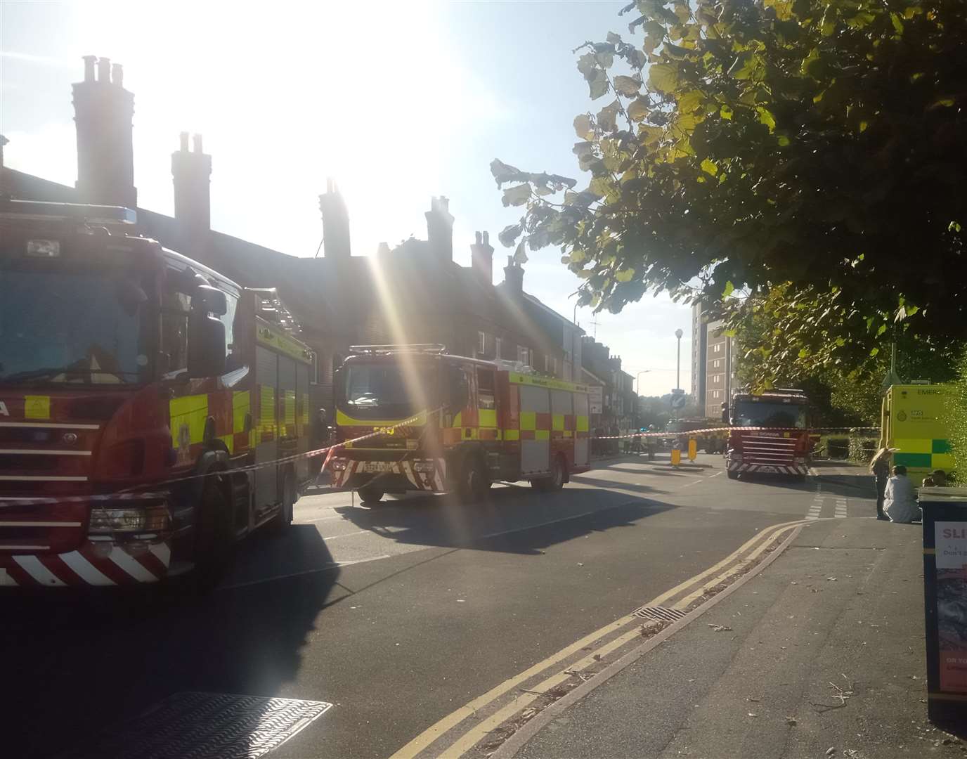 Fire engines at the scene in Mote Road, Maidstone. Picture: David Cleggett