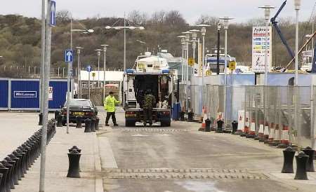 Bomb disposal men at the scene. Picture: BARRY CRAYFORD