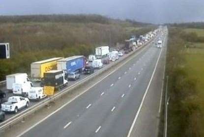 Operation Brock Severe congestion on M20 near Maidstone and M2 as