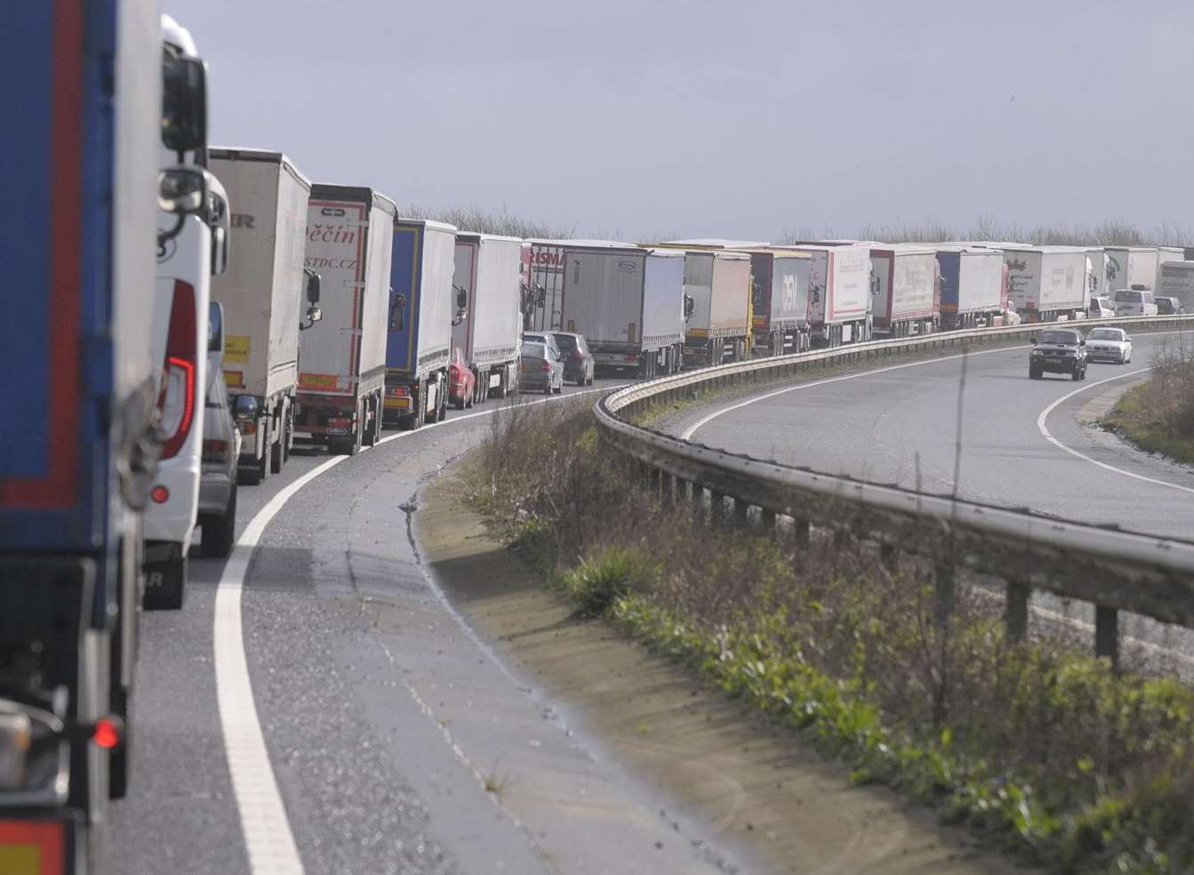 Traffic has been known to stack up along the A20, causing chaos in Dover