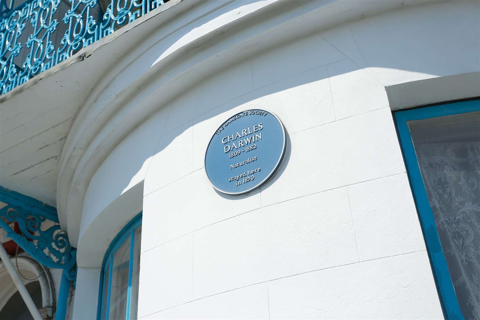 The blue plaque to Charles Darwin on Paragon in Ramsgate Picture: Miles & Barr