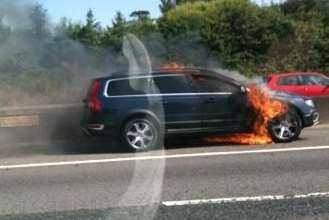 The car on fire