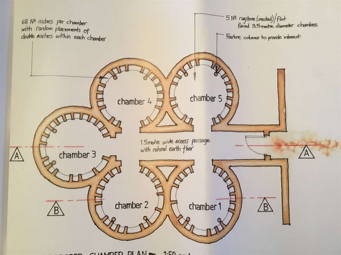 A plan of the columbarium set to be built at Dode Church