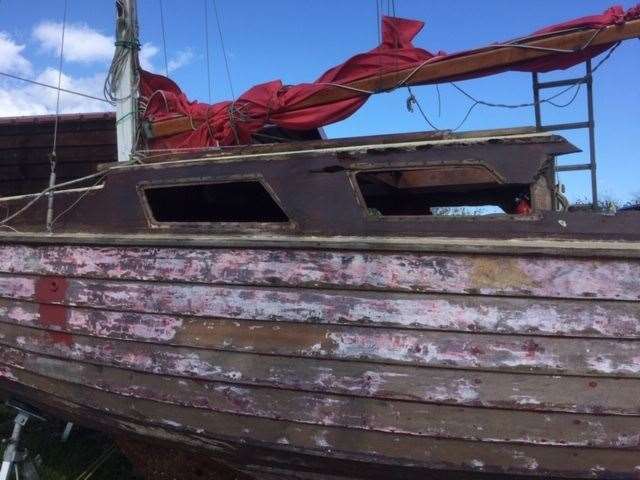 Before: the Hjordis owned by Ian Bone at Queenborough