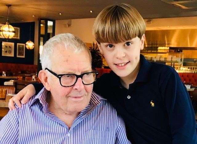 Robert Purser, left, with his grandson Georgie Baker. Picture: Amanda Baker