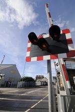 The level crossing in Ingram Road, Gillingham