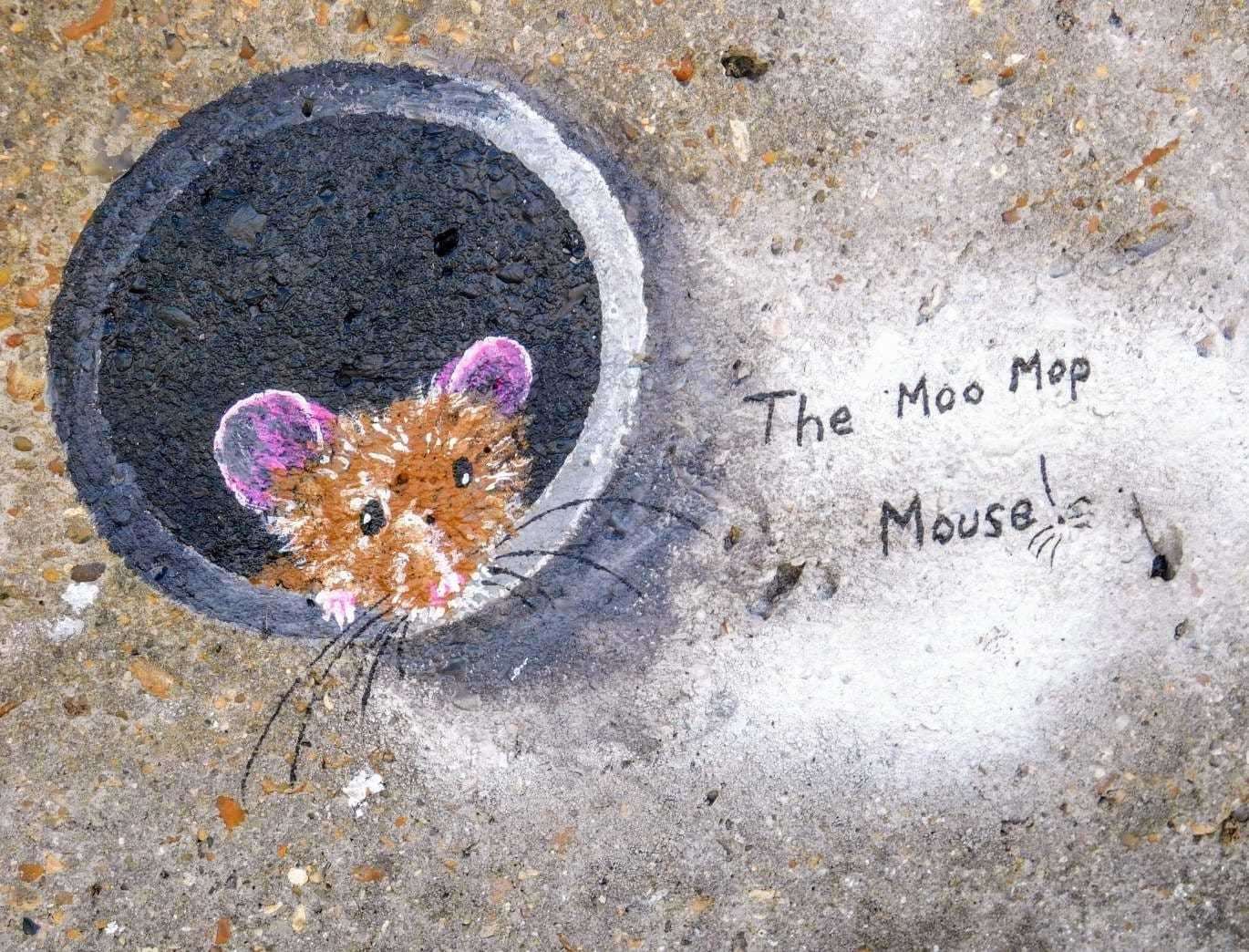 Sheppey's Moo Mop Mouse polings its head out of a drain on Sheerness seafront. Picture: Yvonne Youd (42449736)