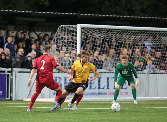 Zac Attwood turns in the Sudbury box Picture: Martin Apps