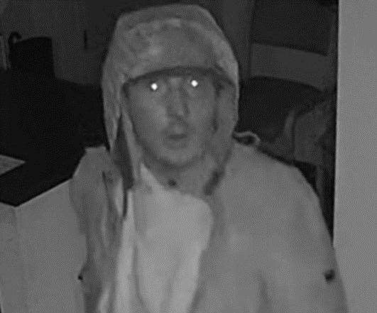 The intruder caught on CCTV inside Team Buckley's physiotherapy centre (28316156)