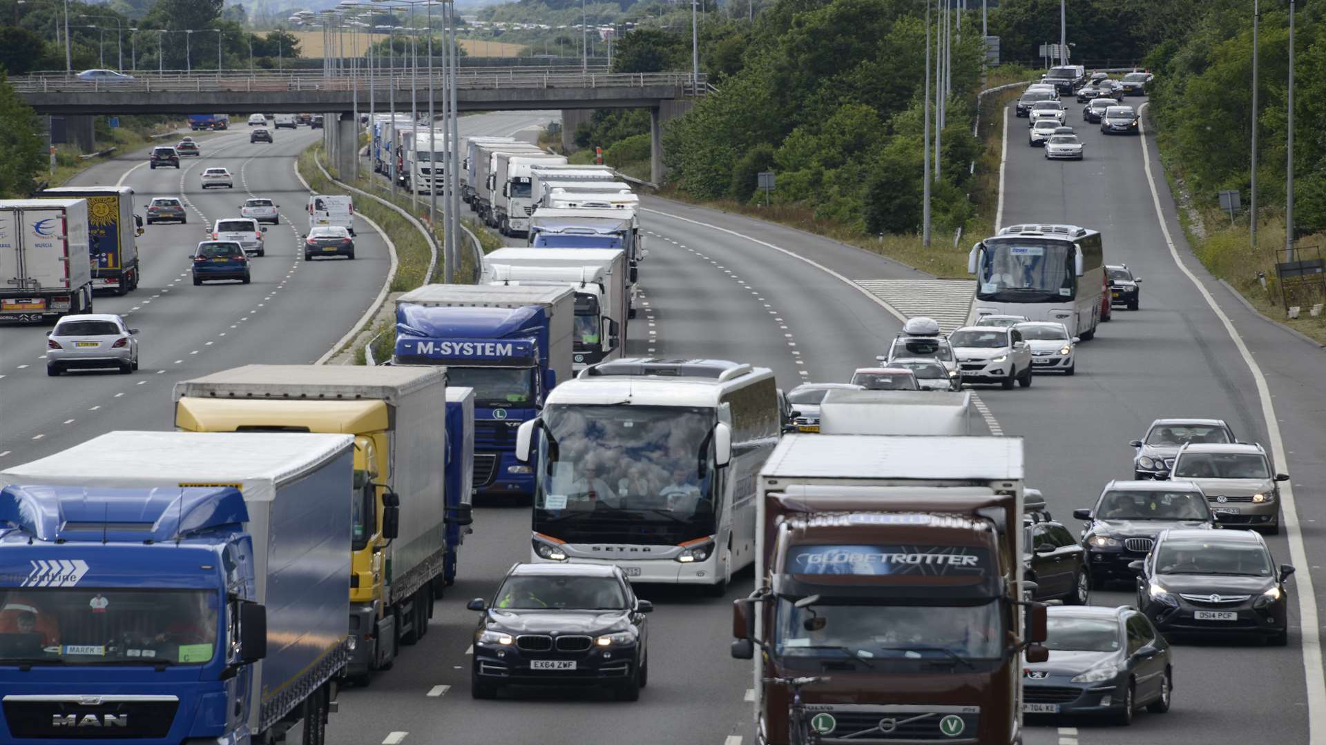 The chaos of Operation Stack last July. Picture: Paul Amos.