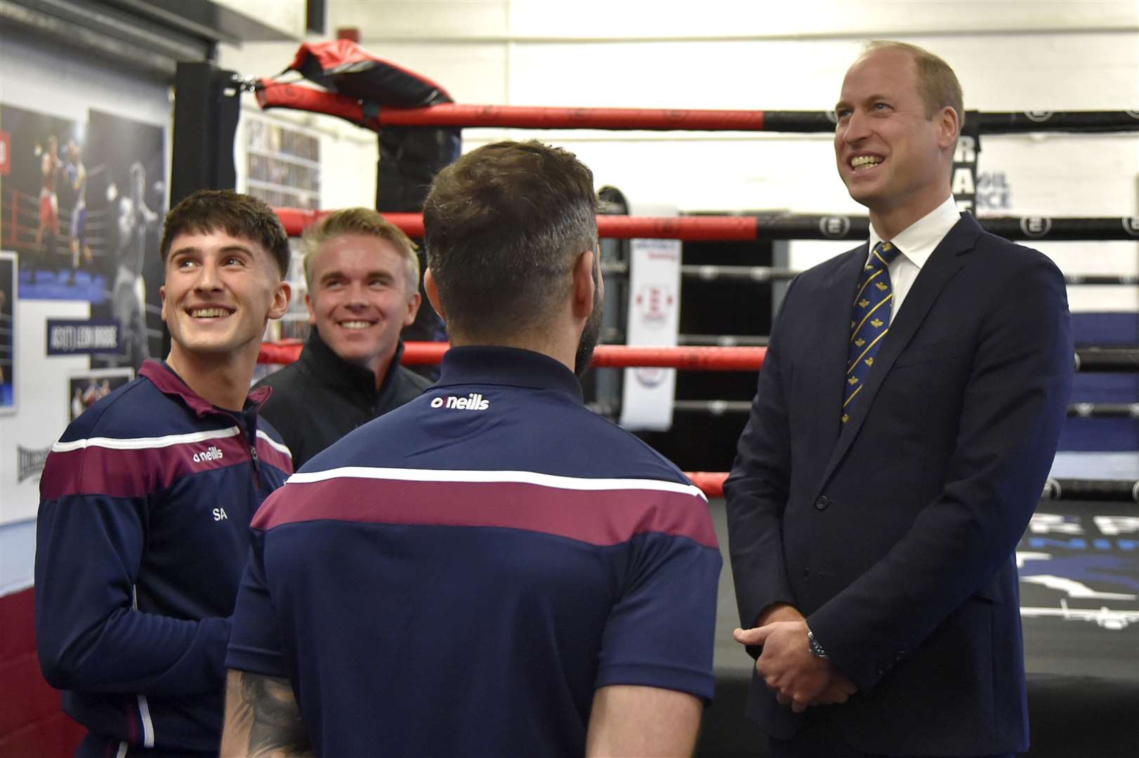 The Prince of Wales as he officially opens the new boxing club during a visit to RAF Coningsby (Rui Vieira/PA)