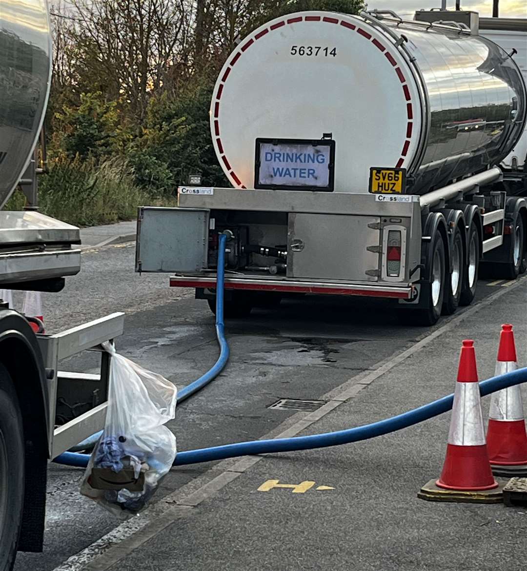 Water tanks have been set up in Bean Lane, Bean