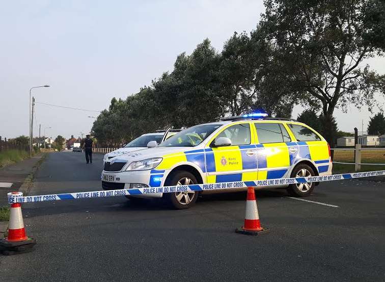 Police shut the road after the alleged attack