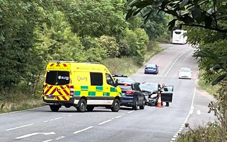 Accident on the A20 at West Kingsdown (58950722)