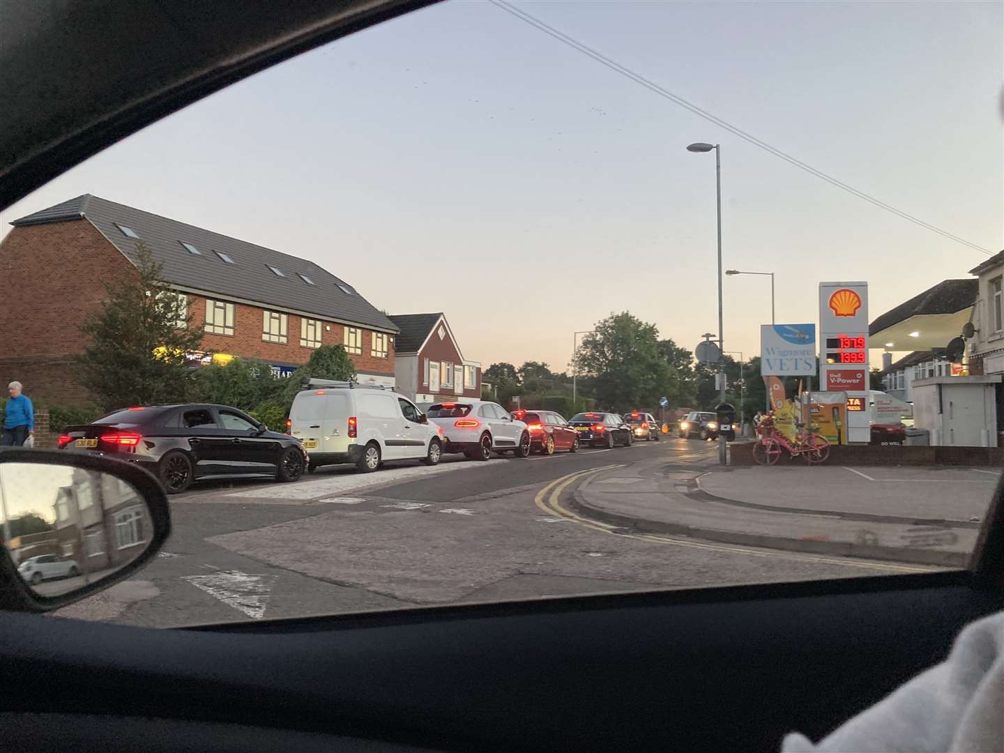 Queuing traffic waiting to access a petrol station in Wigmore, near Rainham (51577871)
