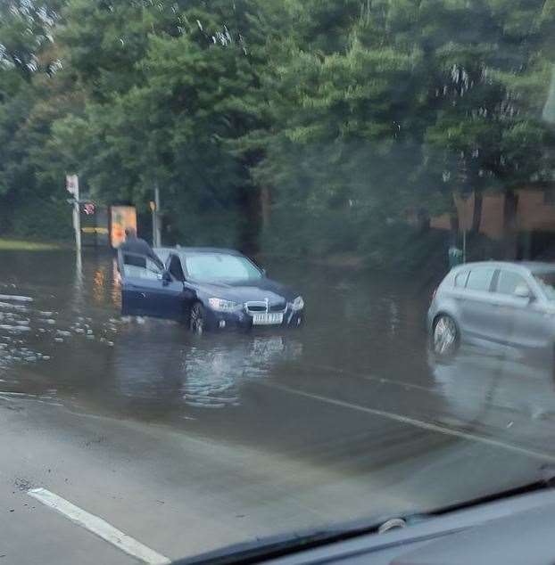 Cars became stuck in the water. Picture: Craig Hayward