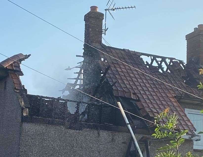 A view from the back of the house shows the extent of the damage. Picture: Susan Demir