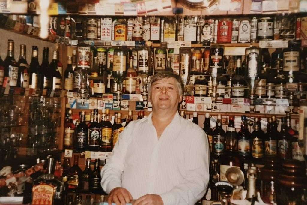 Clarence West with his drinks collection