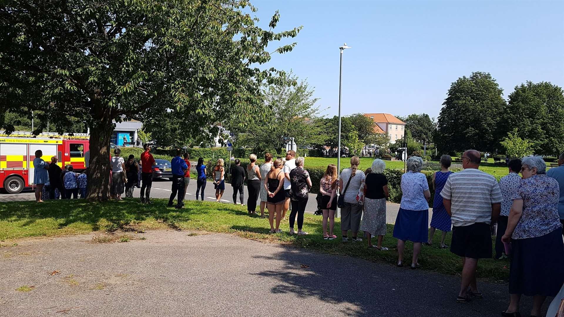 Crowds lined the streets in Aylesham to pay their respects as Julia James' cortege passed by