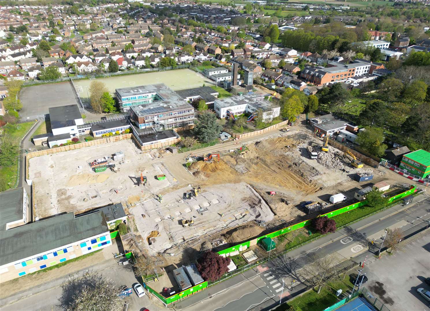 Construction work is underway at the site of the new Orchards Academy building in St Mary's Road, Swanley. Picture: BAM