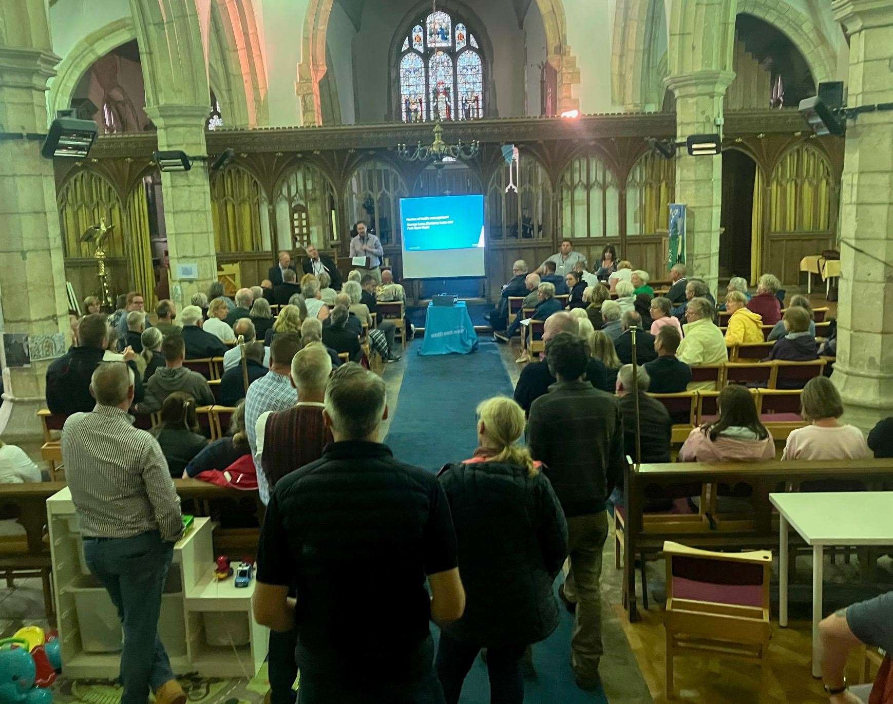 More than 120 residents attended the public meeting in Leeds on August 8 about the road closures in the village