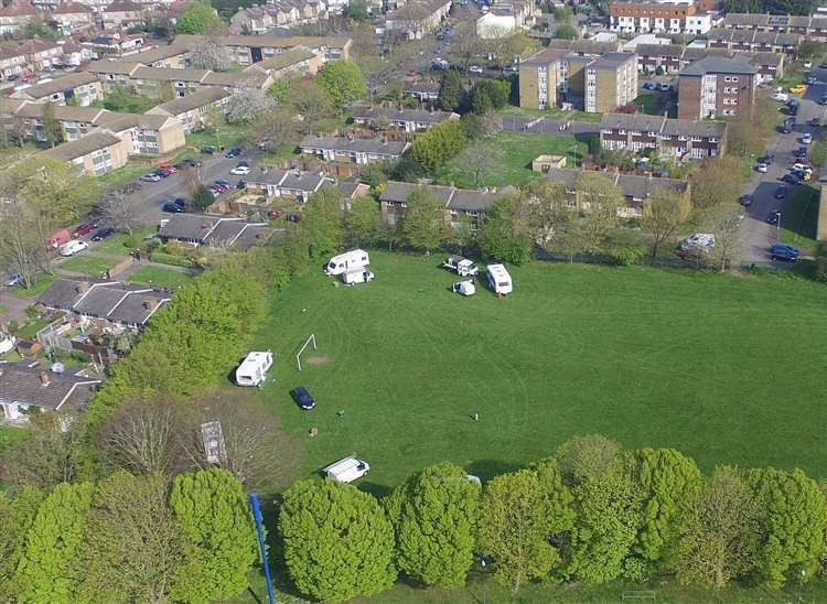 Travellers at Gatland Park in Fant in April this year