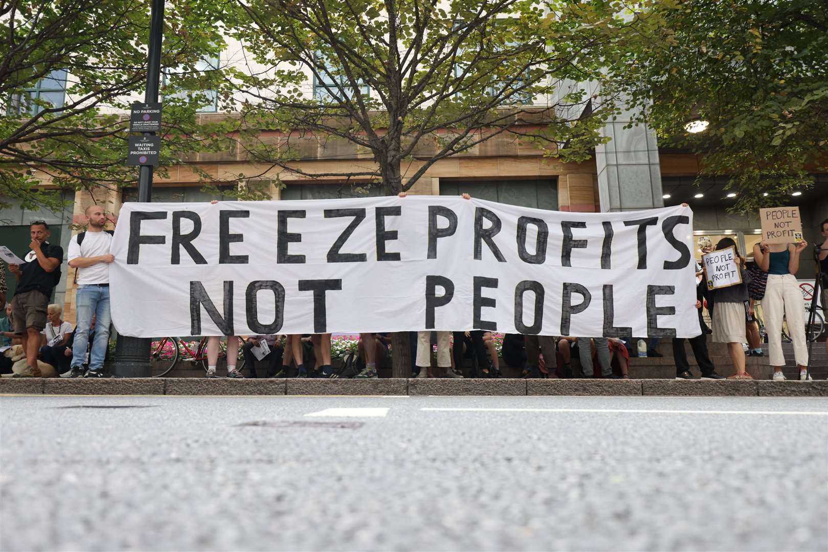 The demonstration was promoted by Don’t Pay UK (James Manning/PA)