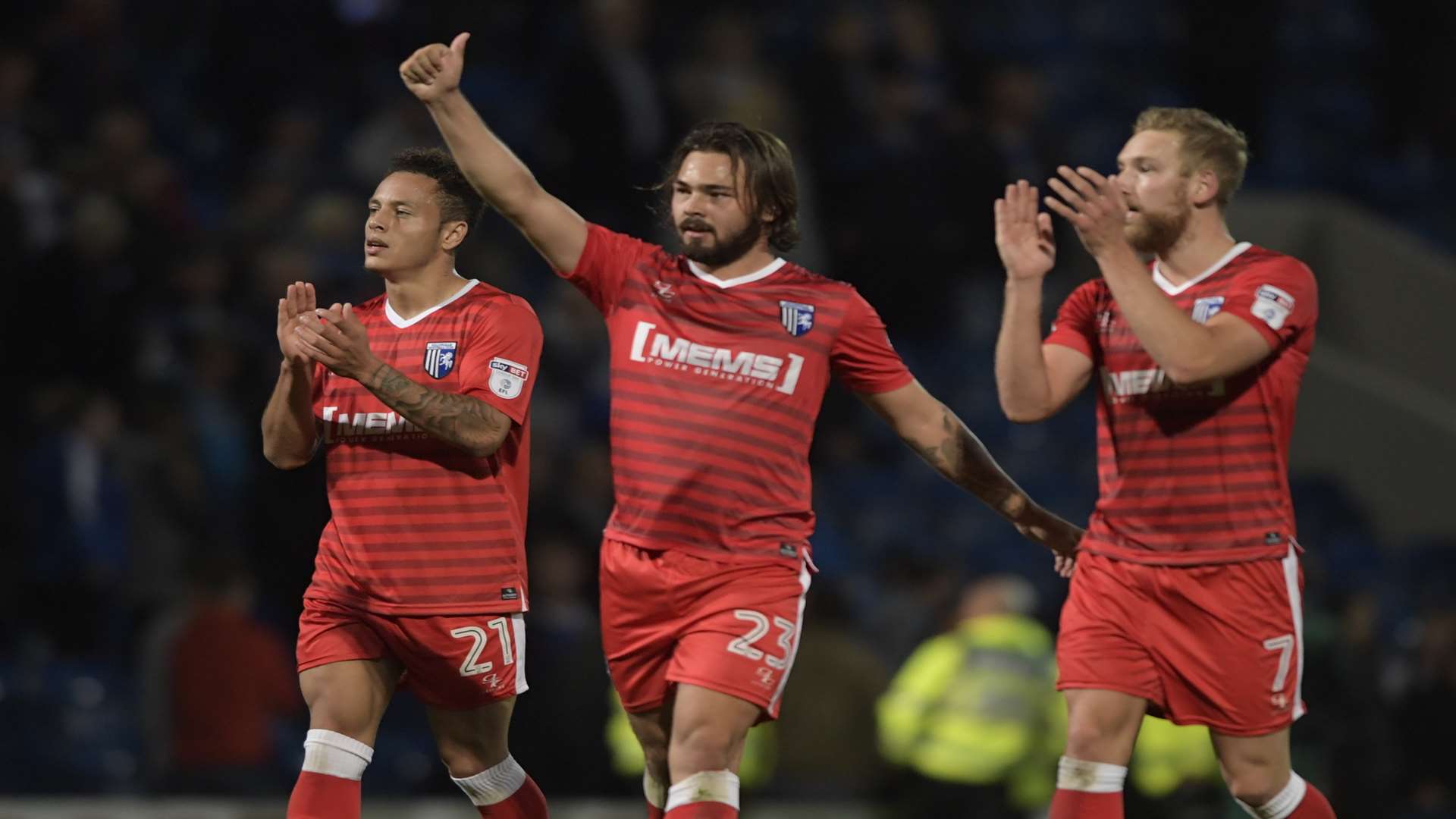 List, Dack and Scott Wagstaff celebrate a dramatic point at the final whistle Picture: Barry Goodwin