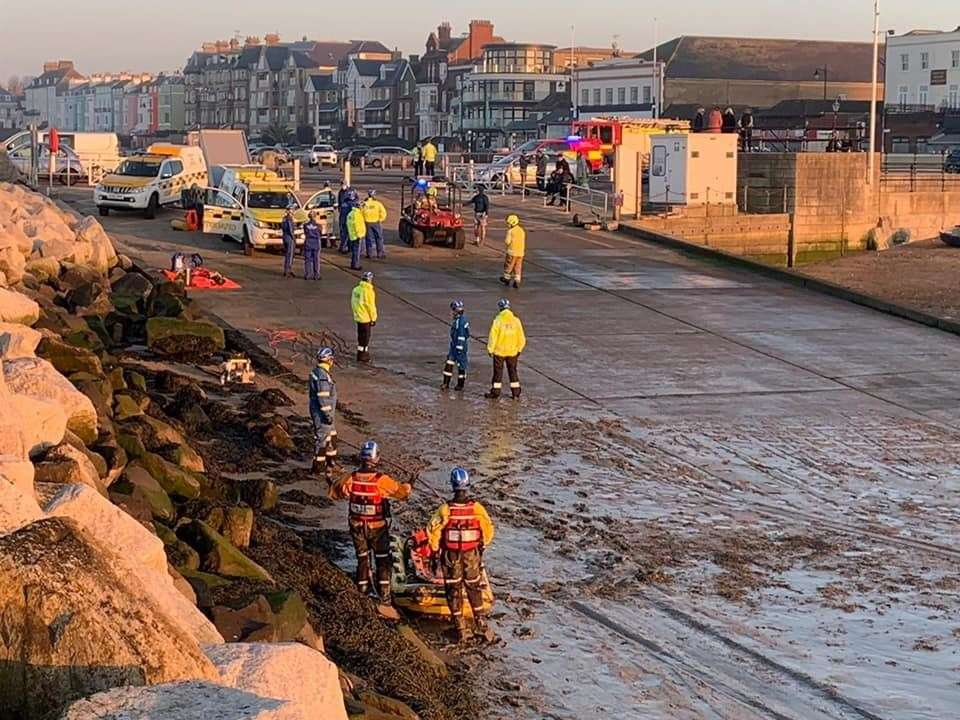 Rescue teams were called out to Herne Bay on Saturday