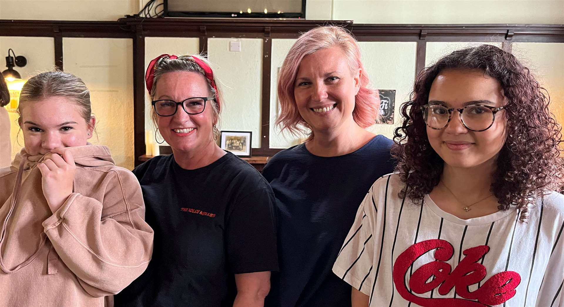 From left to right: Emmie Gillard, Jo Gillard, Emma Narine and Matilda Narine at The Jolly Miller in South Darenth