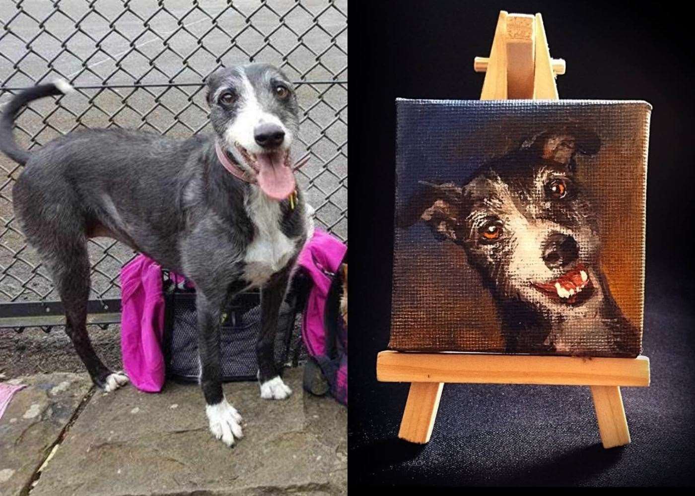 Alex Birchmore painted her late grandmother’s dog Cassie (Handout/Alex Birchmore Art/PA)