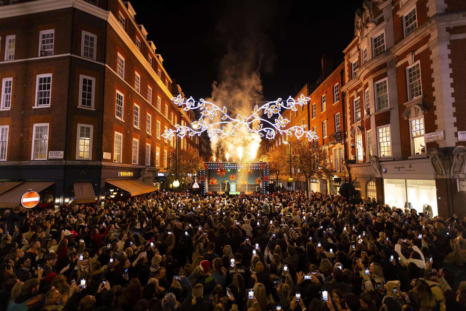 The Merry Marylebone Christmas Lights event in London drew large crowds (David Parry/PA)