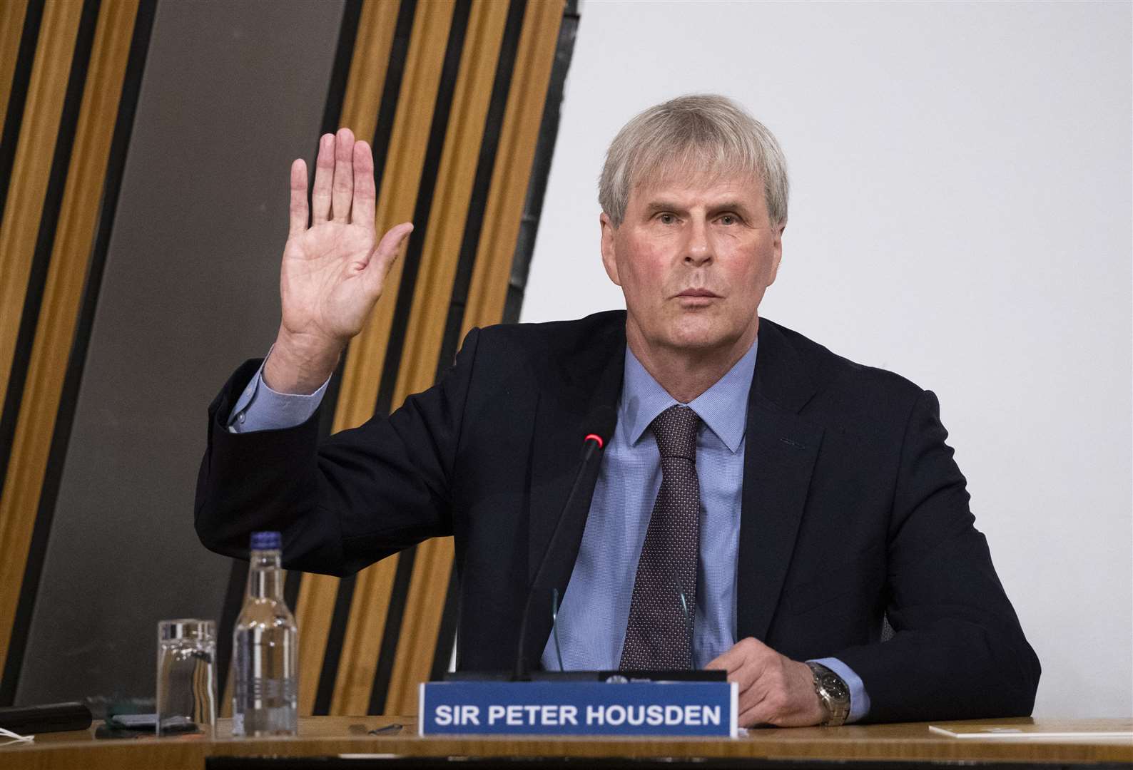 Sir Peter Housden, former Permanent Secretary at the Scottish Government, giving evidence to the committee (Jane Barlow/PA)