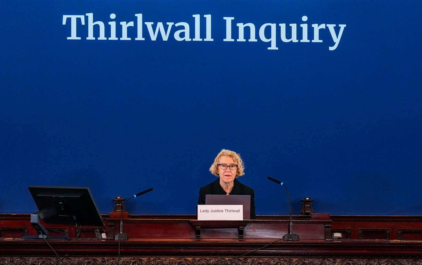 Chair of the inquiry Lady Justice Thirlwall at Liverpool Town Hall (Peter Byrne/PA)