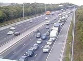 Delays are building on the carriageway