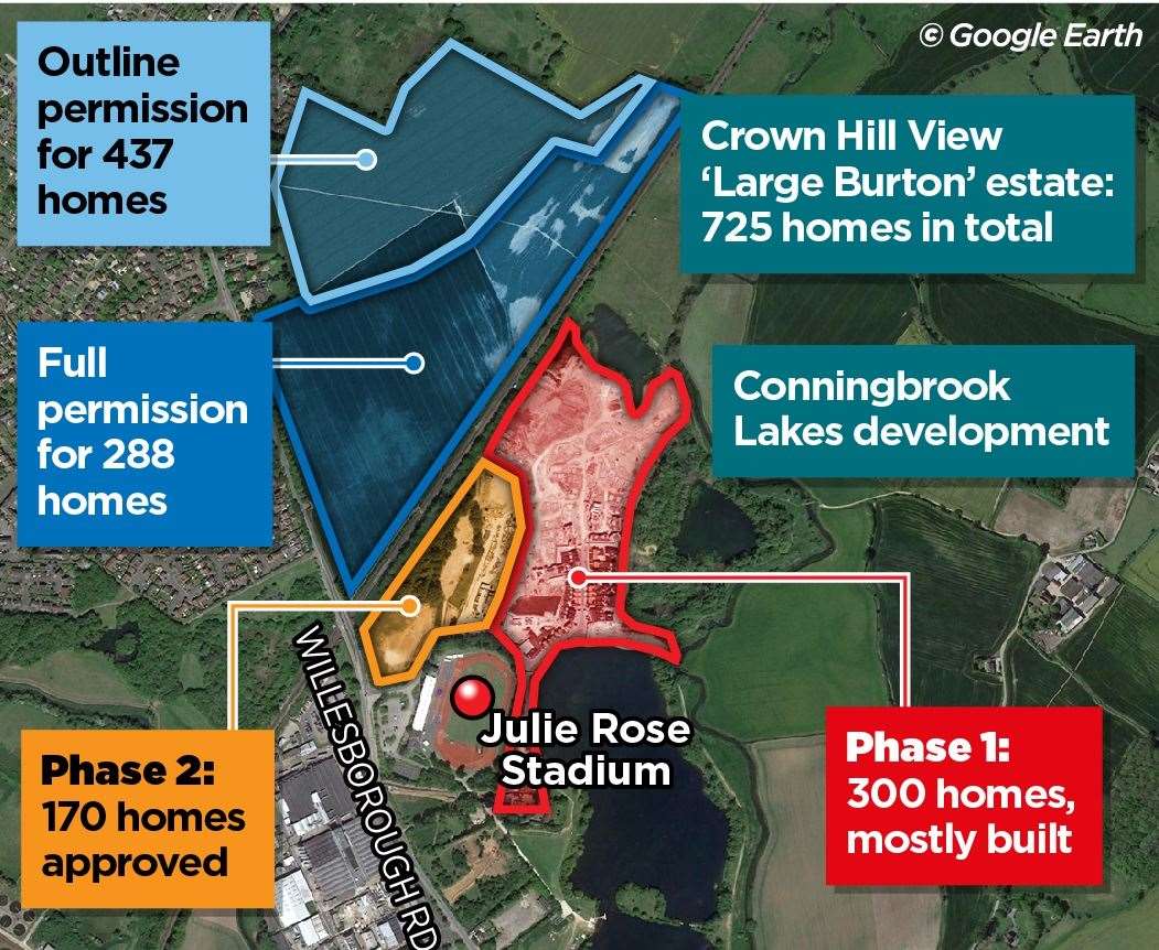 The second phase of Conningbrook Lakes is the latest development off the A2070 to be approved