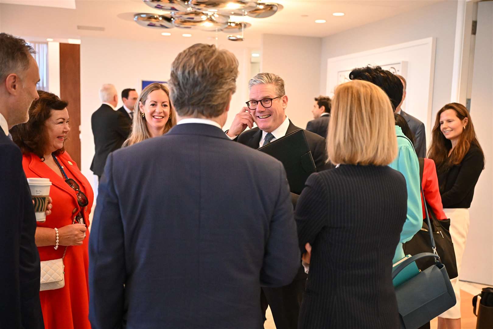 Sir Keir met business leaders at the consul general’s residence in New York (Leon Neal/PA)