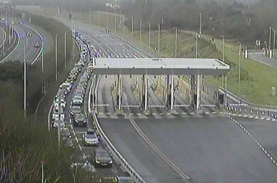 Eurotunnel customers are facing long delays in Folkestone. Picture: National Highways