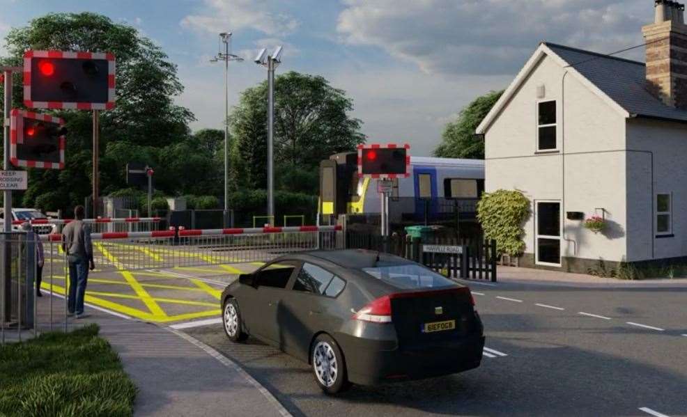 How the new level crossing at Wye could look. Picture: Network Rail