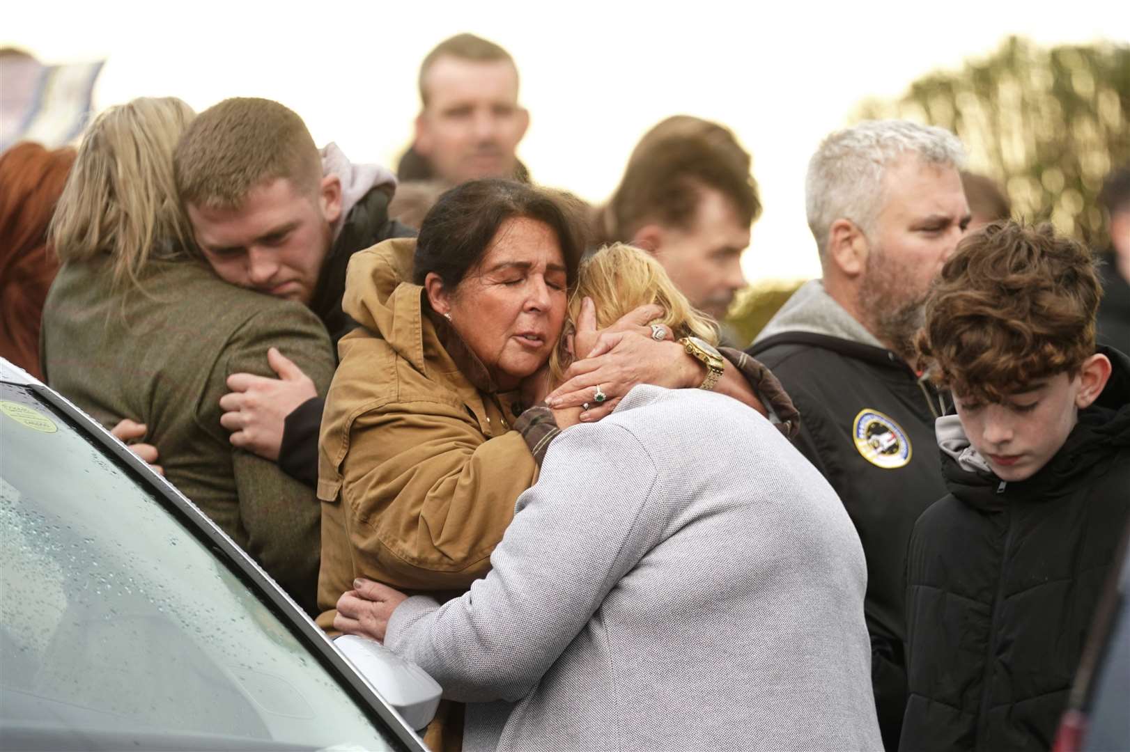 People at a vigil in Milford (Brian Lawless/PA)