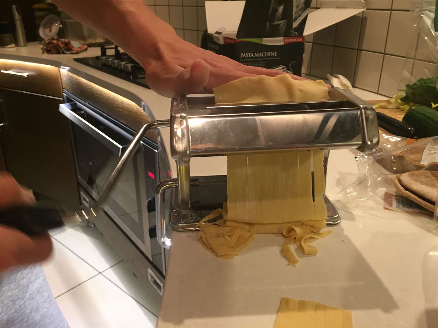 George making the pasta